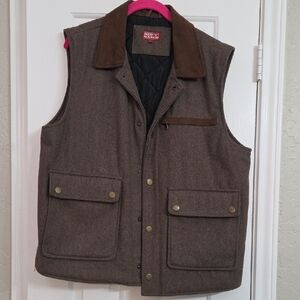 Red Ranch Wool Quilted Men's Brown Vest
